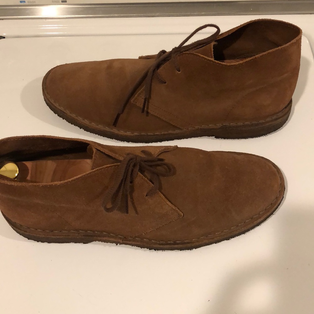 J Crew Suede camel color high top shoes like new